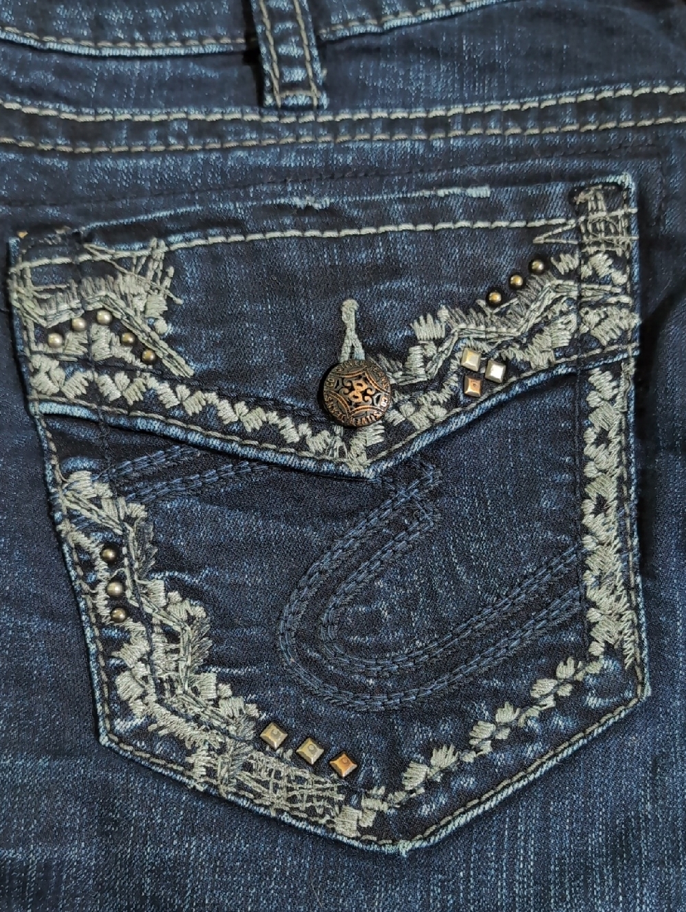Silver Jeans Dark Blue Straight Leg Women's Jeans